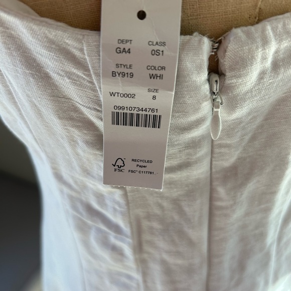 NWT J.Crew linen white A-line midi dress - Picture 5 of 6